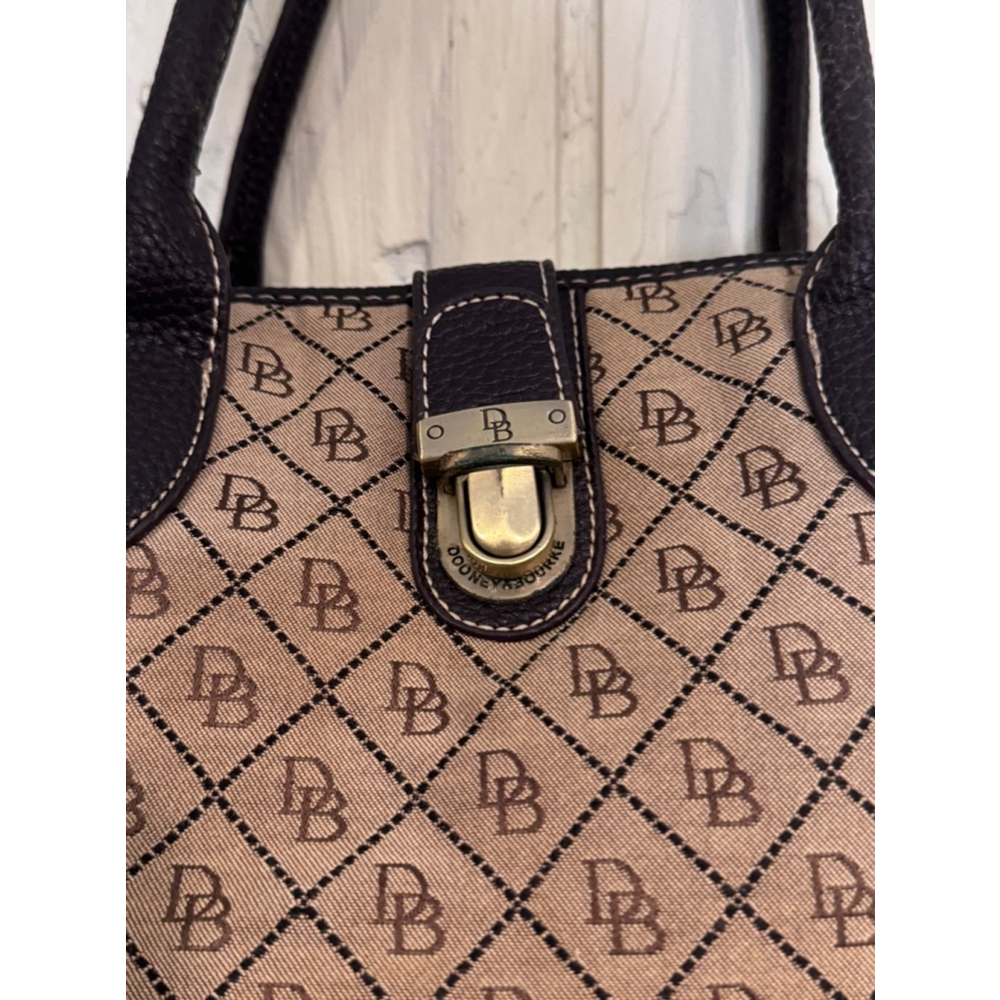 Dooney & Bourke Beige and Brown Satchel Handbag - Picture 2 of 16
